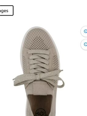 White Mountain Knit Lace-Up Sneaker in Taupe